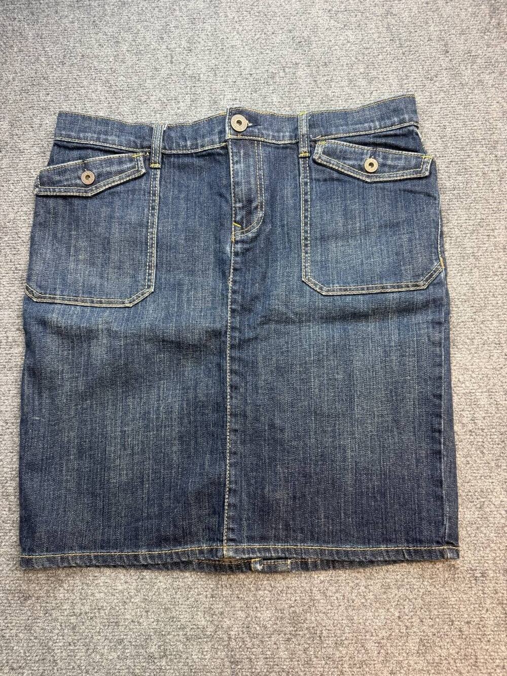 Old Navy Women’s Size 12 Dark Wash Stretch Denim Cargo Skirt Low Waist